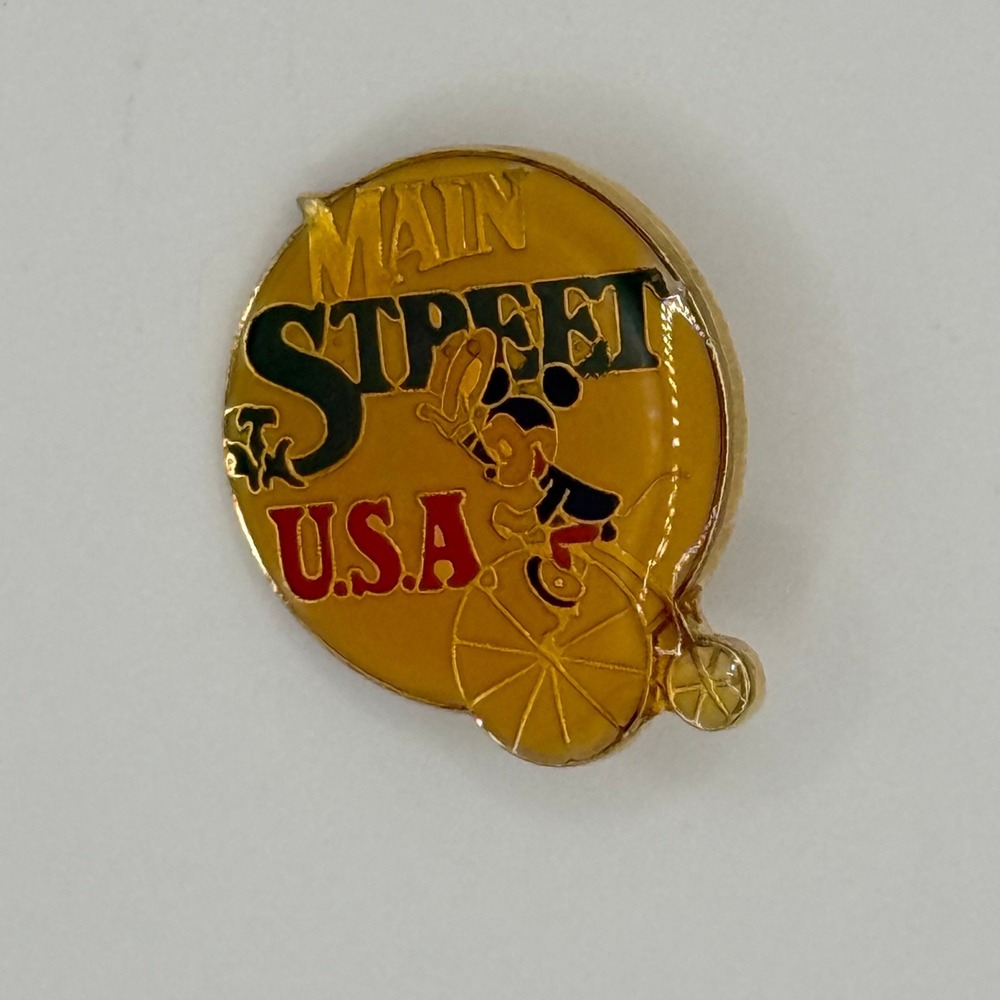 Vintage‎ Walt Disney Productions Mickey Mouse Main Street USA Penny Farthing Pin